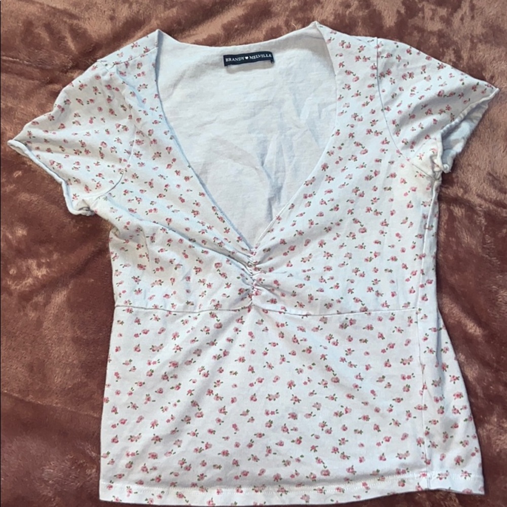 Floral brandy v neck